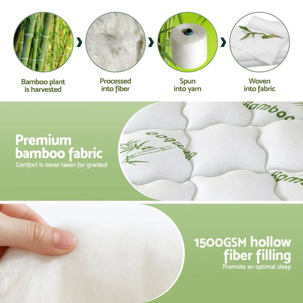 Giselle Mattress Topper 11cm Pillowtop toppers Bamboo King - Mekamart Australia