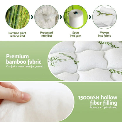 Giselle Mattress Topper 11cm Pillowtop toppers Bamboo King - Mekamart Australia