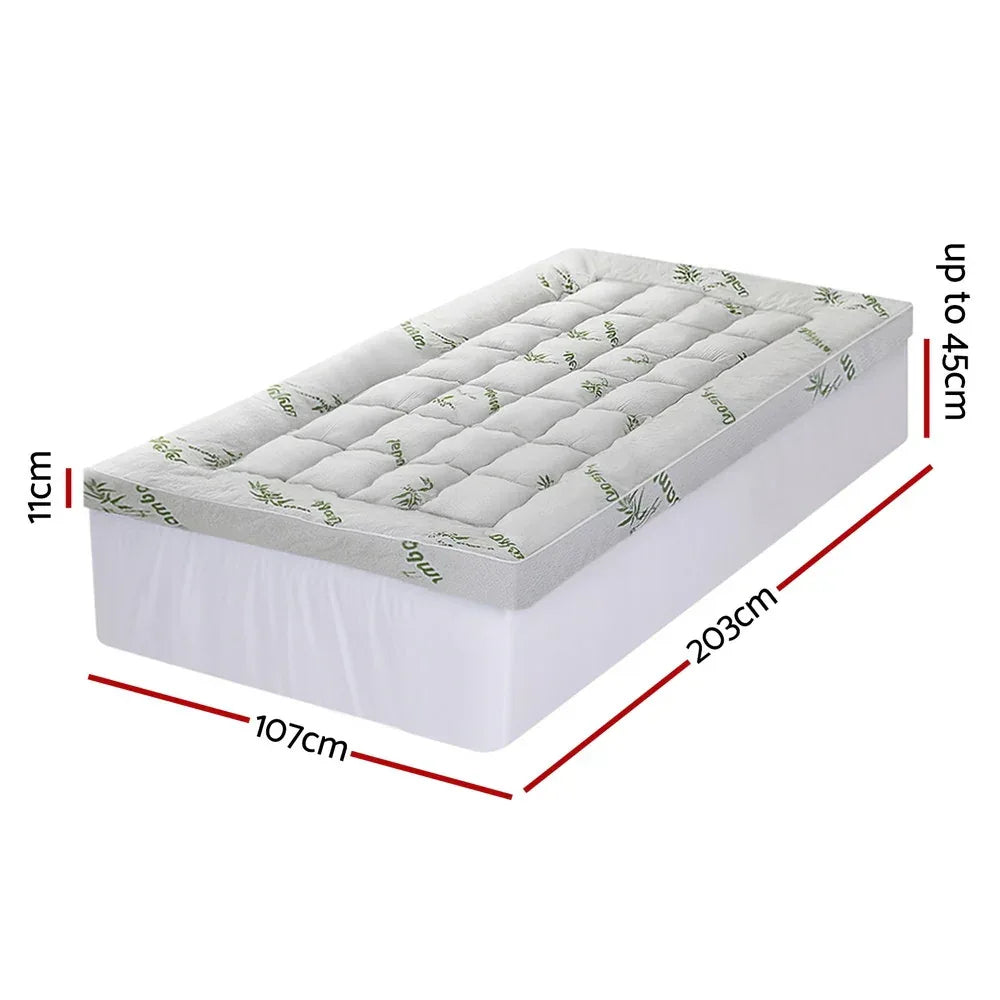 Giselle Mattress Topper 11cm Pillowtop toppers Bamboo King Single - Mekamart Australia