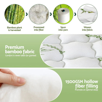 Giselle Mattress Topper 11cm Pillowtop toppers Bamboo King Single - Mekamart Australia