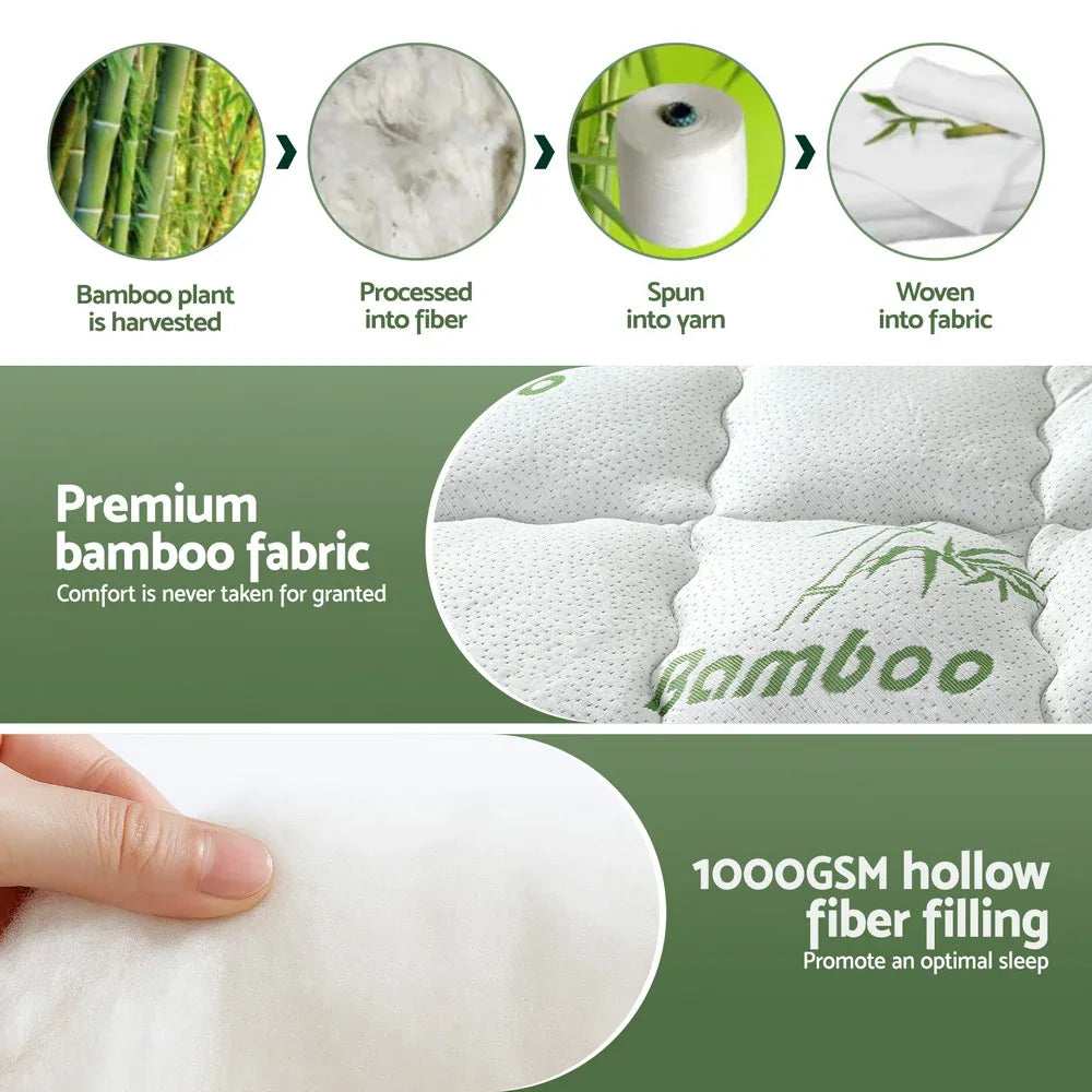 Giselle Mattress Topper 5cm Pillowtop toppers Bamboo King - Mekamart Australia