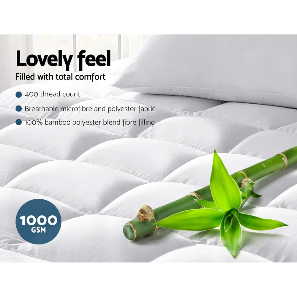 Giselle Bedding Mattress Topper Pillowtop Bamboo King - Mekamart Australia
