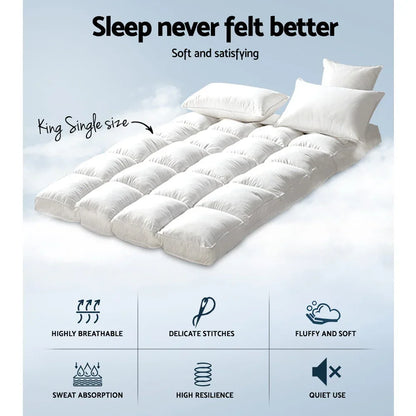 Giselle Bedding Mattress Topper Pillowtop Bamboo King Single - Mekamart Australia
