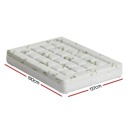 Giselle Bedding Mattress Topper Pillowtop Bamboo 7.5cm Double - Mekamart Australia