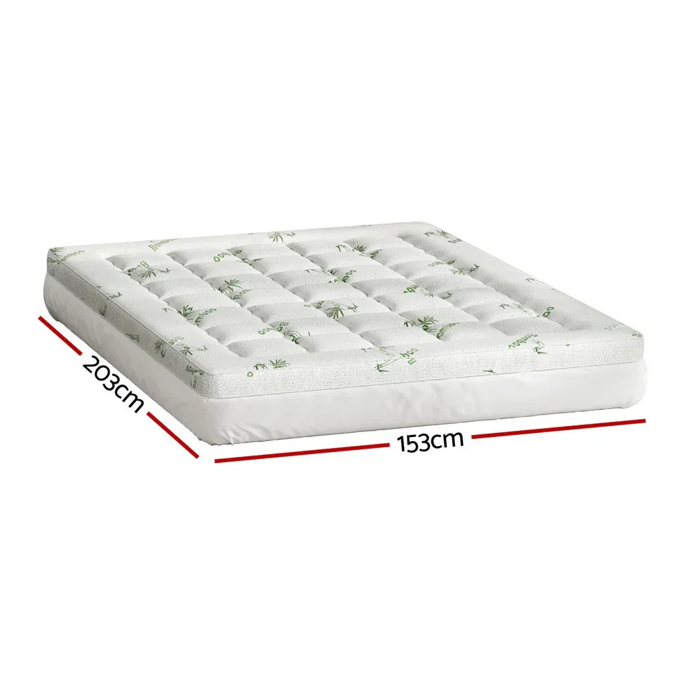 Giselle Bedding Mattress Topper Pillowtop Bamboo 7.5cm Queen - Mekamart Australia