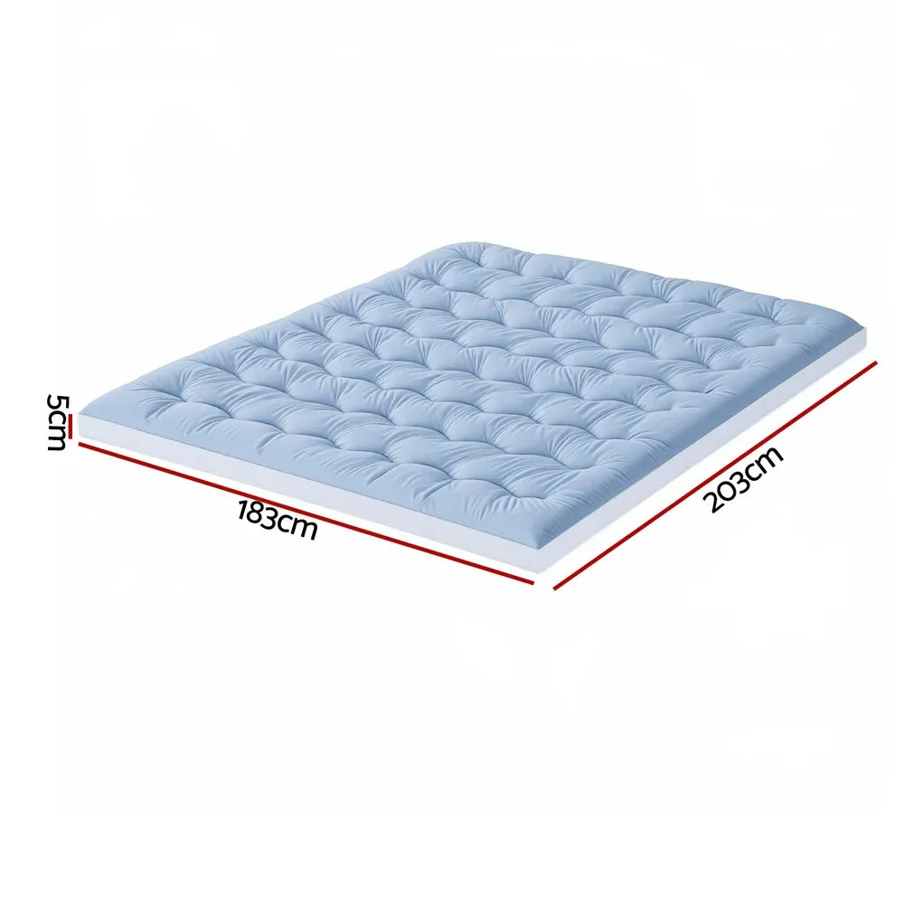 Giselle 5cm Mattress Topper Pillowtop toppers Double-Sided King - Mekamart Australia