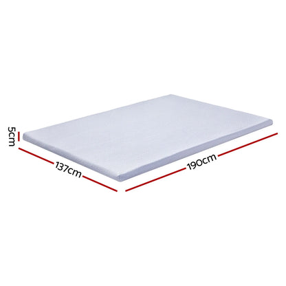 Giselle Bedding Latex Topper 100% Natural Latex Toppers 7-zone w/ Ice Silk Cool-touch Fabric Cooling Cover Double 5cm - Mekamart Australia
