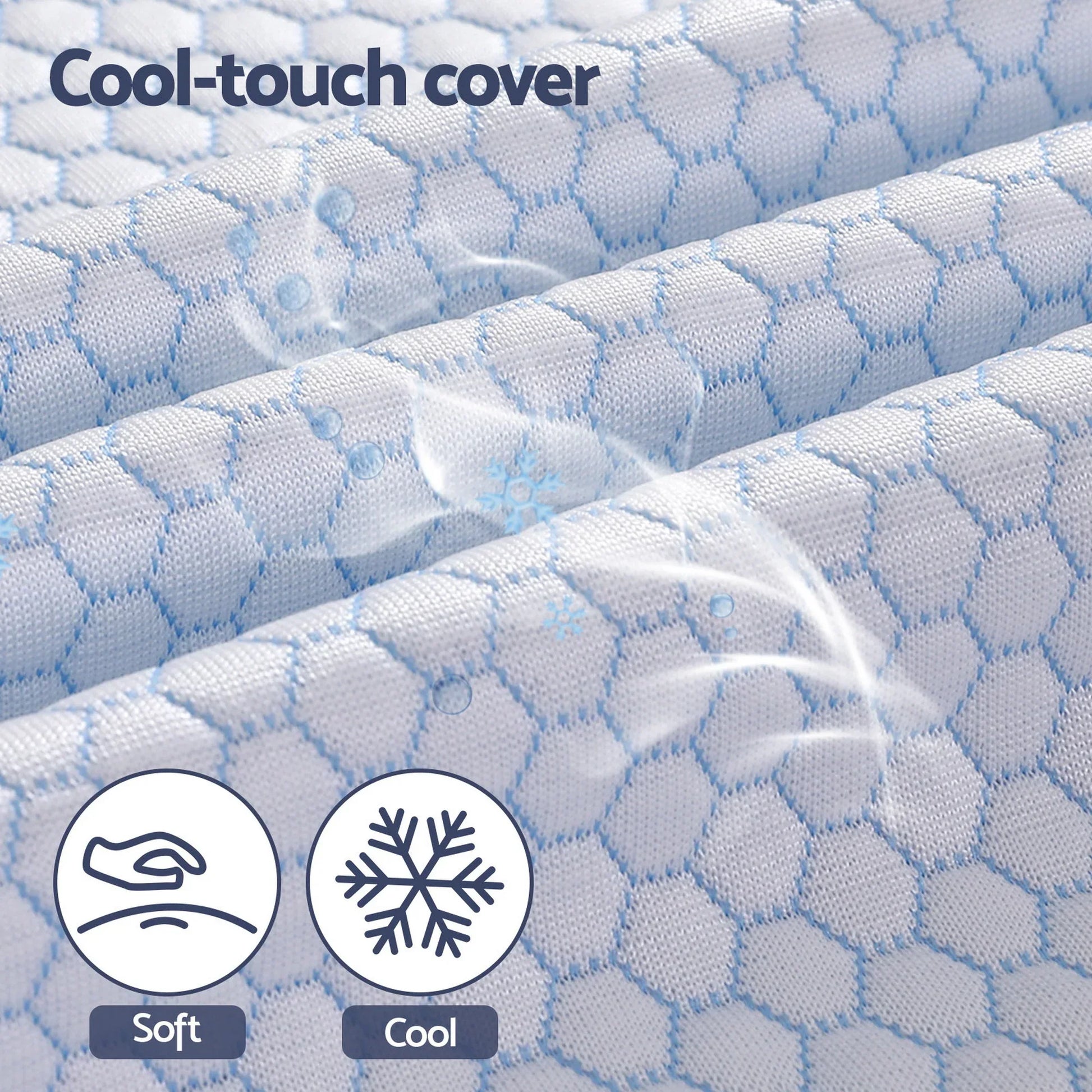 Giselle Bedding Latex Topper 100% Natural Latex Toppers 7-zone w/ Ice Silk Cool-touch Fabric Cooling Cover Double 5cm - Mekamart Australia