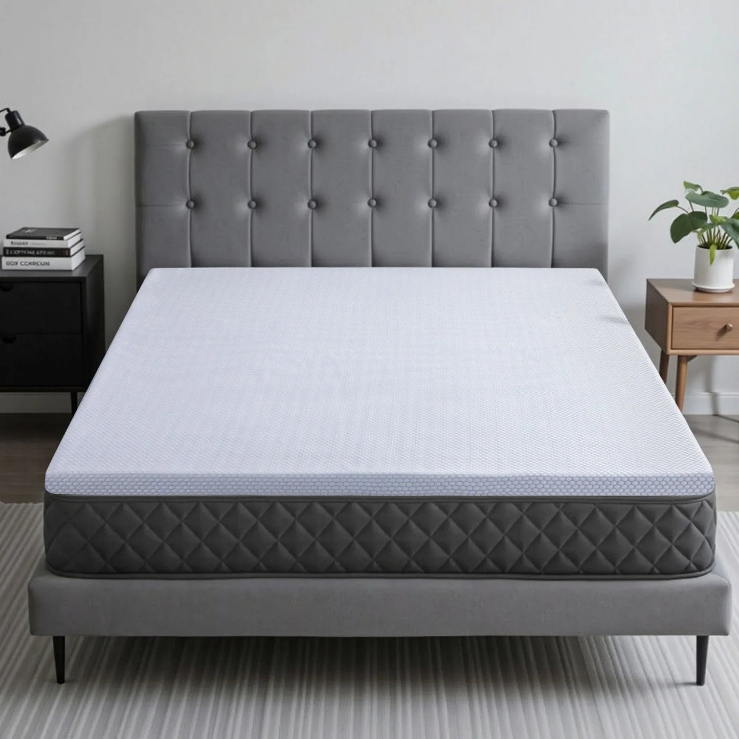 Giselle Bedding Latex Topper 100% Natural Latex Toppers 7-zone w/ Ice Silk Cool-touch Fabric Cooling Cover Double 5cm - Mekamart Australia