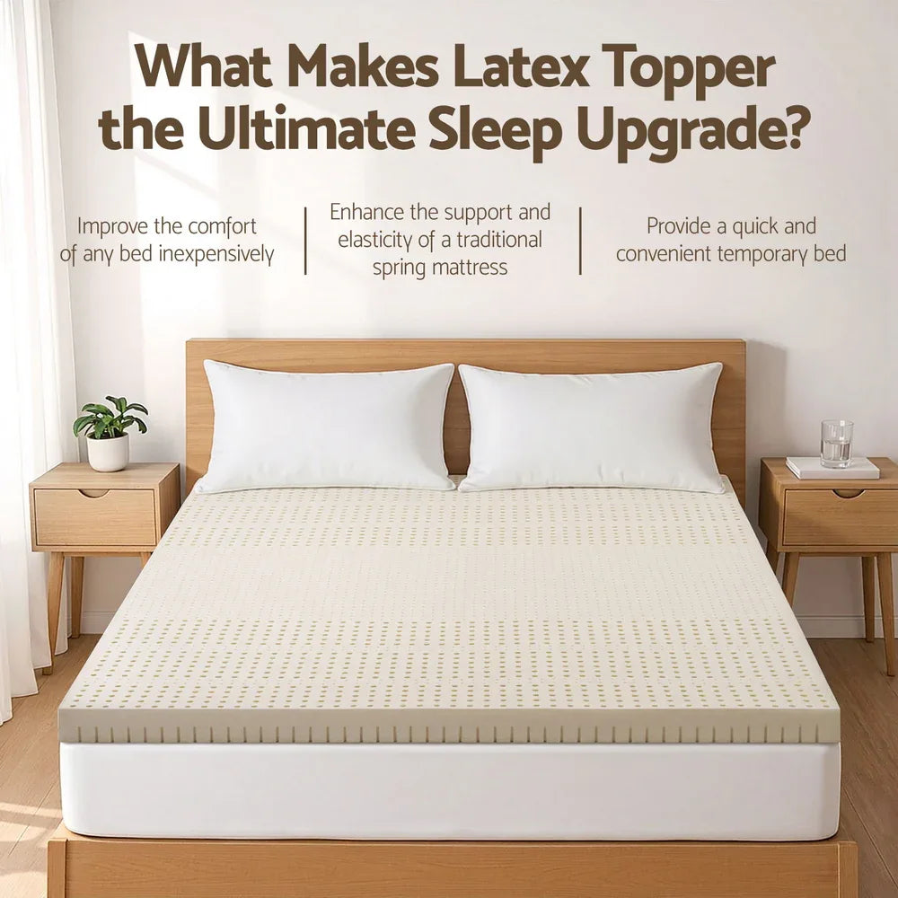 Giselle Bedding Latex Mattress Topper 7.5cm King - Mekamart Australia