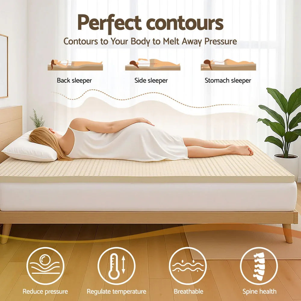 Giselle Bedding Latex Mattress Topper 5cm King Single - Mekamart Australia