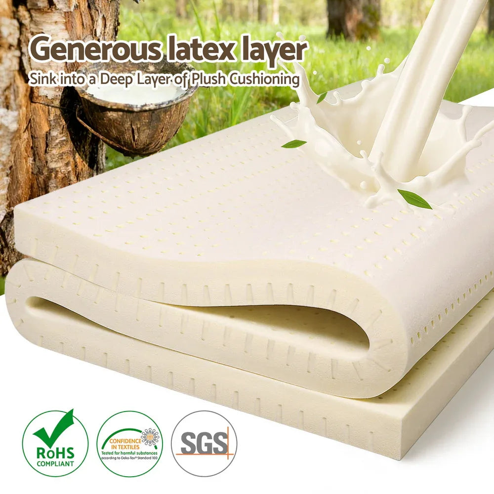 Giselle Bedding Latex Mattress Topper 7.5cm King Single - Mekamart Australia
