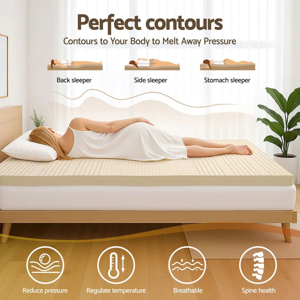 Giselle Bedding Latex Mattress Topper 7.5cm King Single - Mekamart Australia