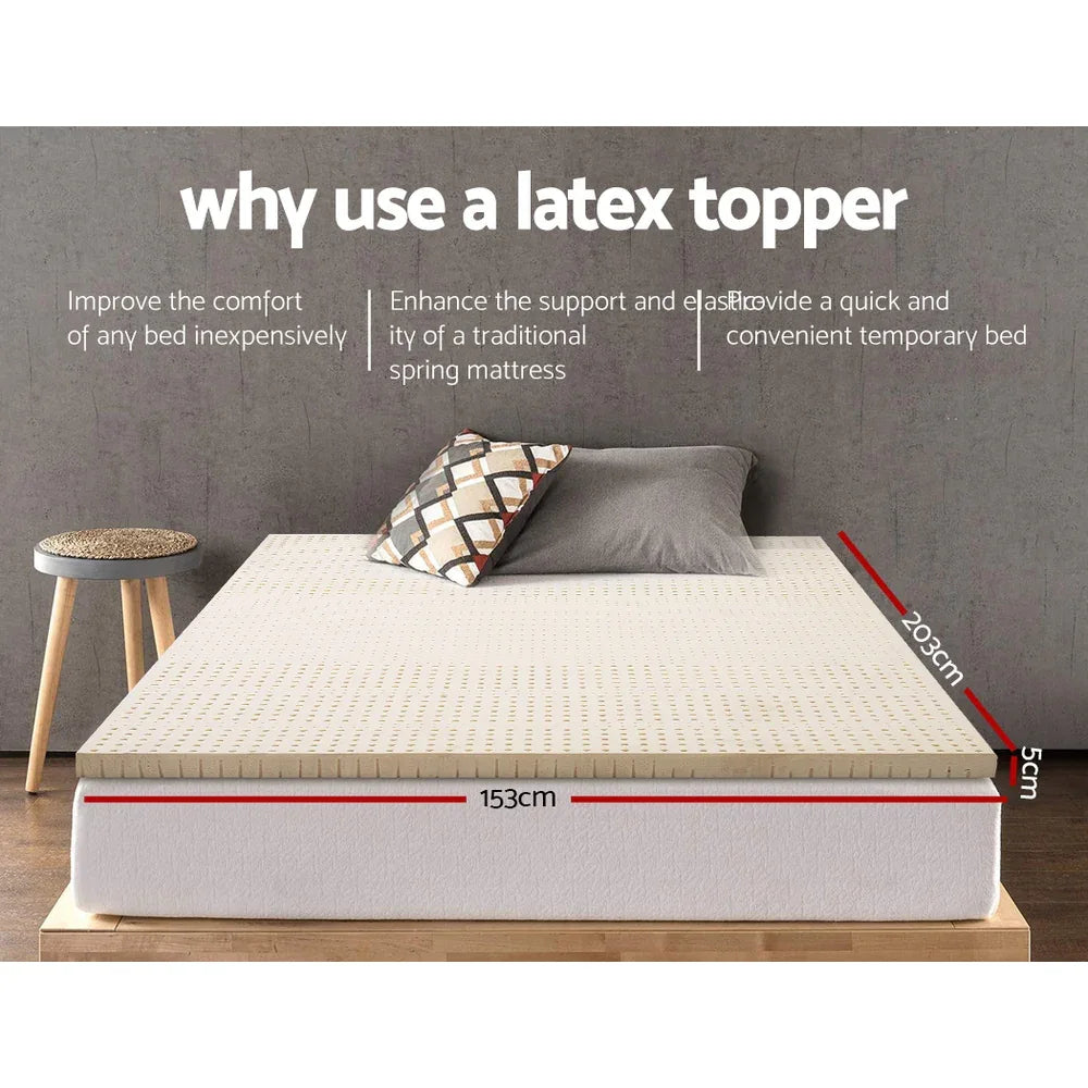 Giselle Bedding Latex Mattress Topper 5cm Queen - Mekamart Australia
