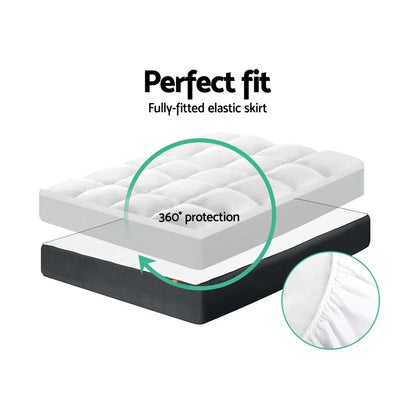Giselle Bedding Mattress Topper Pillowtop Protector Pad King - Mekamart Australia