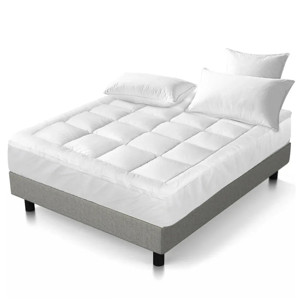Giselle Queen Mattress Topper Pillowtop 1000GSM Microfibre Filling Protector - Mekamart Australia
