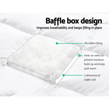Giselle Bedding Mattress Topper Pillowtop Protector Pad Single - Mekamart Australia