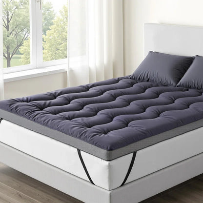 Giselle 5cm Mattress Topper Pillowtop toppers Bamboo Charcoal Double - Mekamart Australia