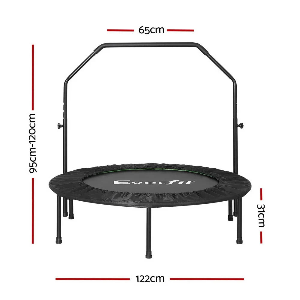 Everfit 48inch Round Fitness Trampoline Rebounder Adjustable Handrail Green - Mekamart Australia