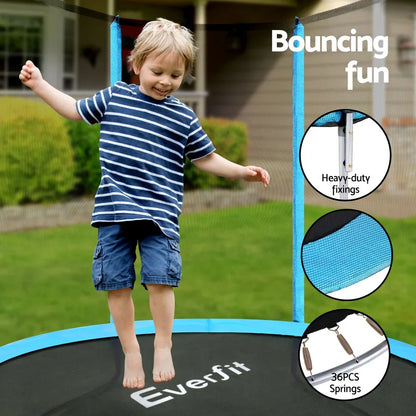 Everfit Trampoline 6FT Kids Trampolines Safety Net Pad Round Blue - Mekamart Australia
