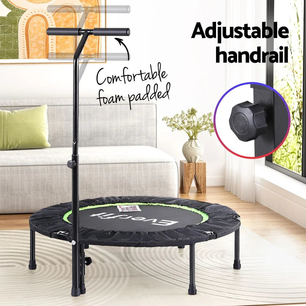 Everfit 40inch Fitness Foldable Trampoline Jumping Rebounder Home Gym Handrail - Mekamart Australia