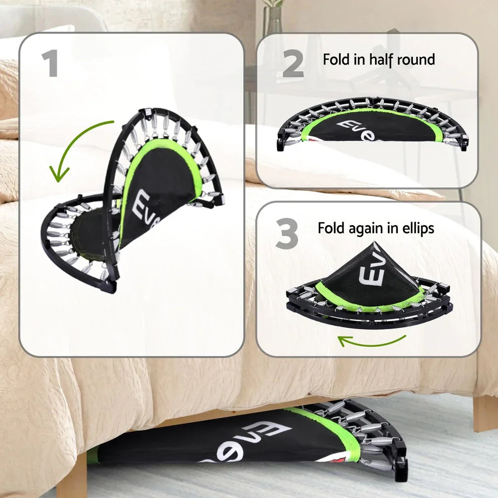 Everfit 40inch Fitness Foldable Trampoline Jumping Rebounder Home Gym Handrail - Mekamart Australia