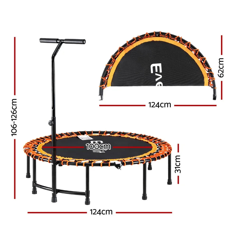 Everfit 48inch Fitness Foldable Trampoline Jumping Rebounder Home Gym Handrail - Mekamart Australia