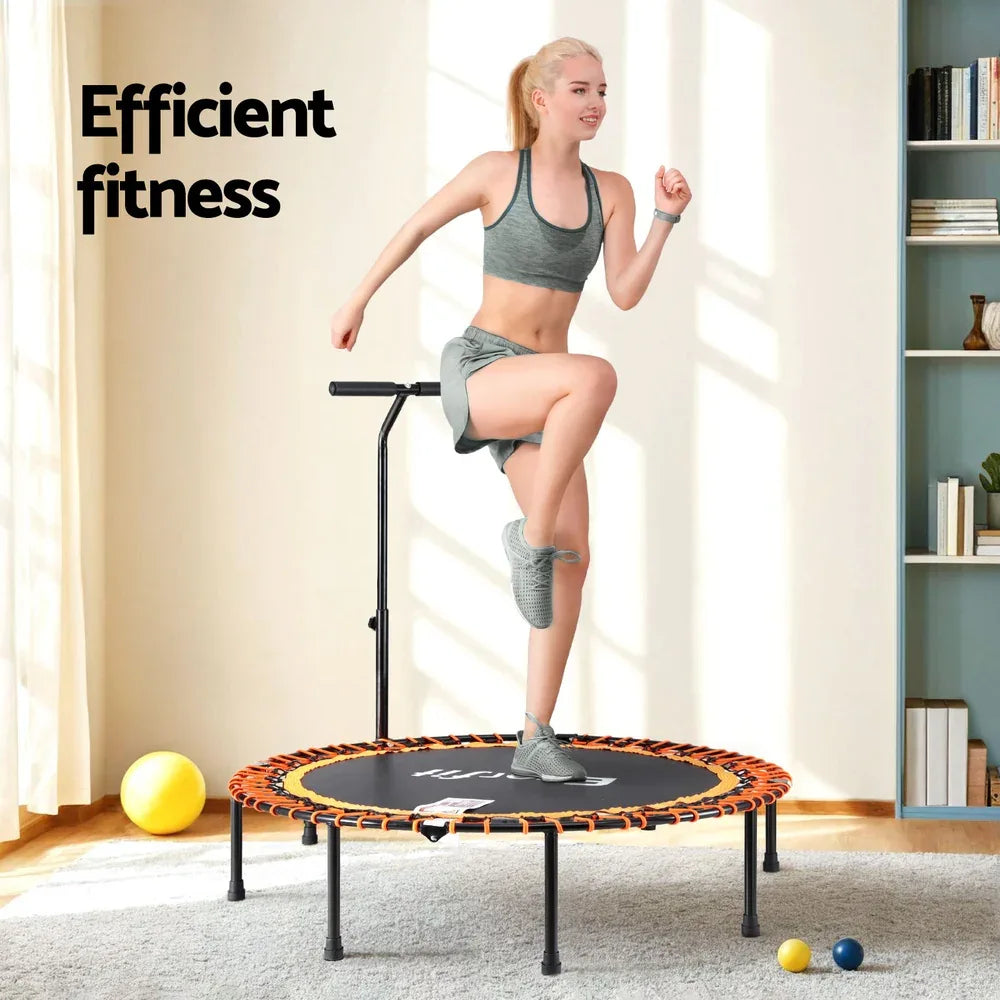 Everfit 48inch Fitness Foldable Trampoline Jumping Rebounder Home Gym Handrail - Mekamart Australia