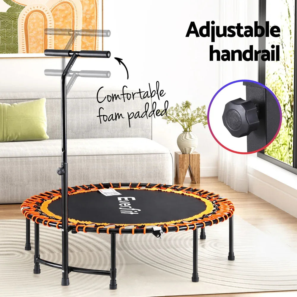 Everfit 48inch Fitness Foldable Trampoline Jumping Rebounder Home Gym Handrail - Mekamart Australia