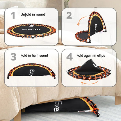 Everfit 48inch Fitness Foldable Trampoline Jumping Rebounder Home Gym Handrail - Mekamart Australia