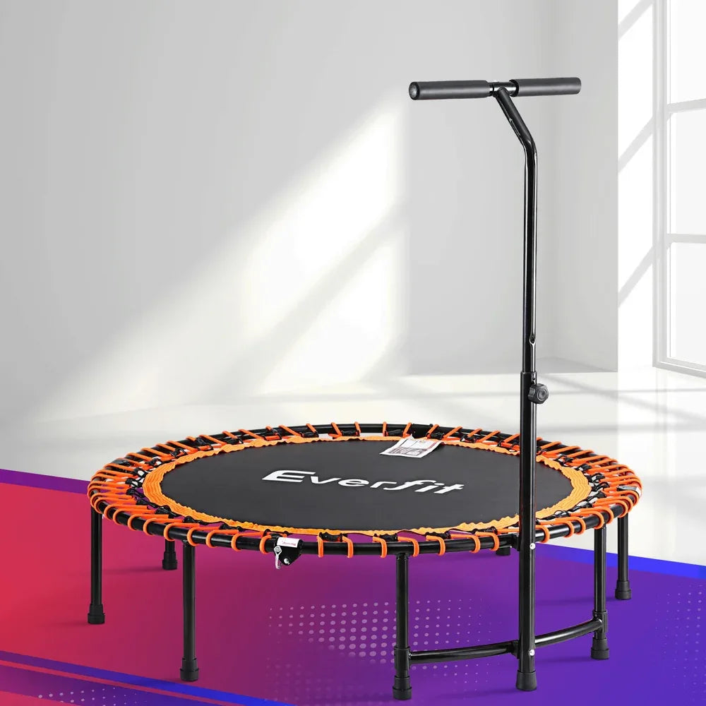 Everfit 48inch Fitness Foldable Trampoline Jumping Rebounder Home Gym Handrail - Mekamart Australia