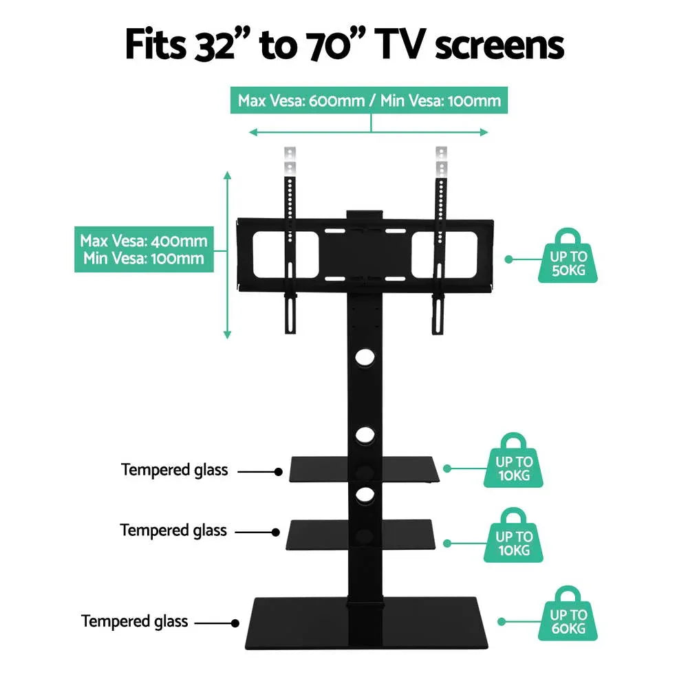 Artiss TV Stand Mount Bracket for 32"-70" LED LCD 3 Tiers Storage Floor Shelf - Mekamart Australia