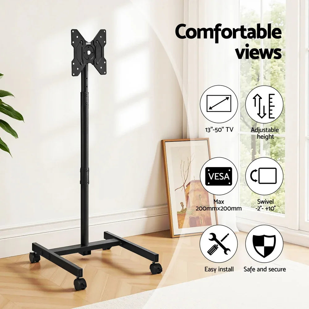 Artiss TV Stand 13-50" Universal Mobile Adjustable Height TV Stand with Wheels - Mekamart Australia