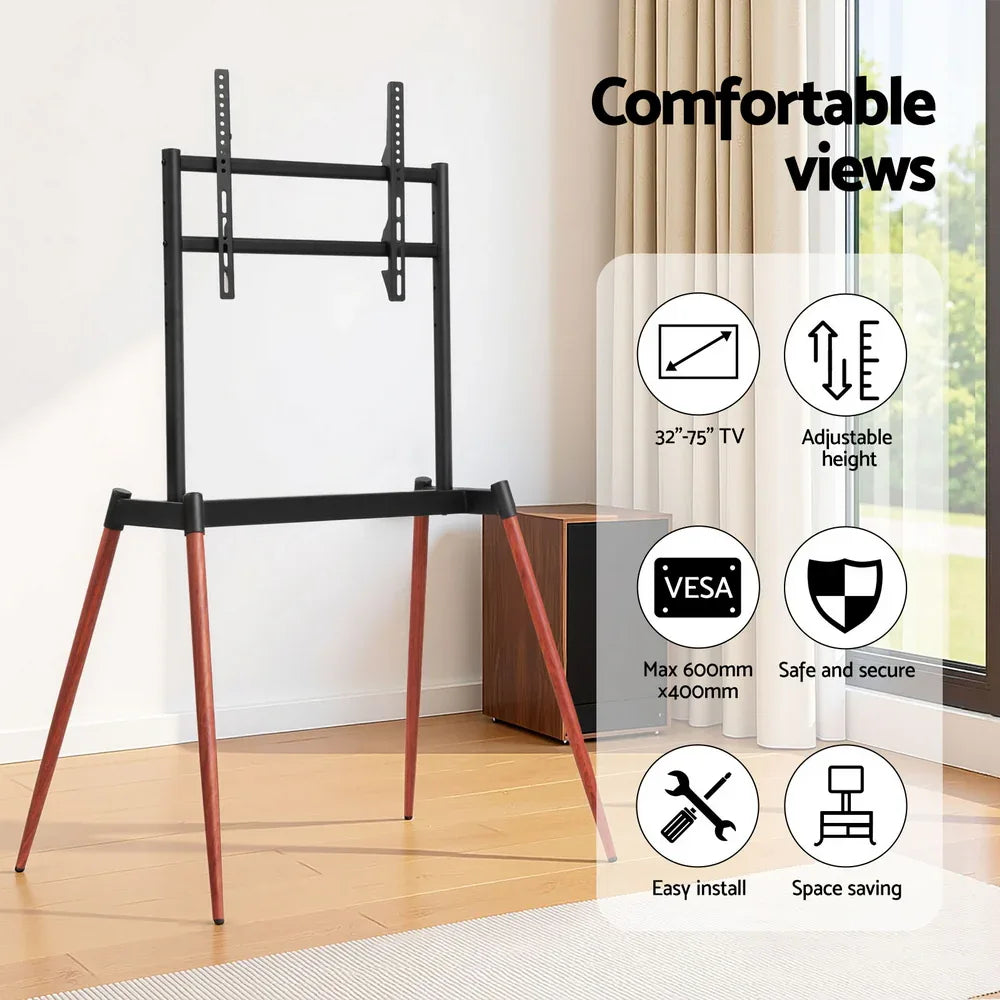 Artiss TV Stand 32-75 inch LED LCD Screen Wooden Floor Easel Height Adjustable - Mekamart Australia