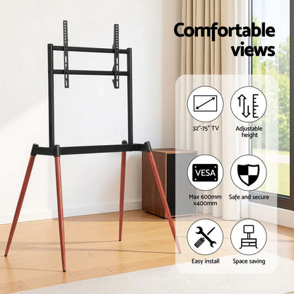 Artiss TV Stand 32-75 inch LED LCD Screen Wooden Floor Easel Height Adjustable - Mekamart Australia