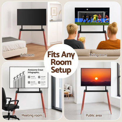 Artiss TV Stand 32-75 inch LED LCD Screen Wooden Floor Easel Height Adjustable - Mekamart Australia