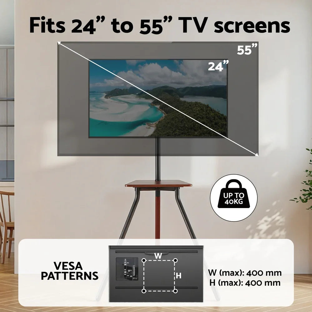 Artiss TV Stand Wooden Tray 24-55" Swivel Height Adjustable - Mekamart Australia
