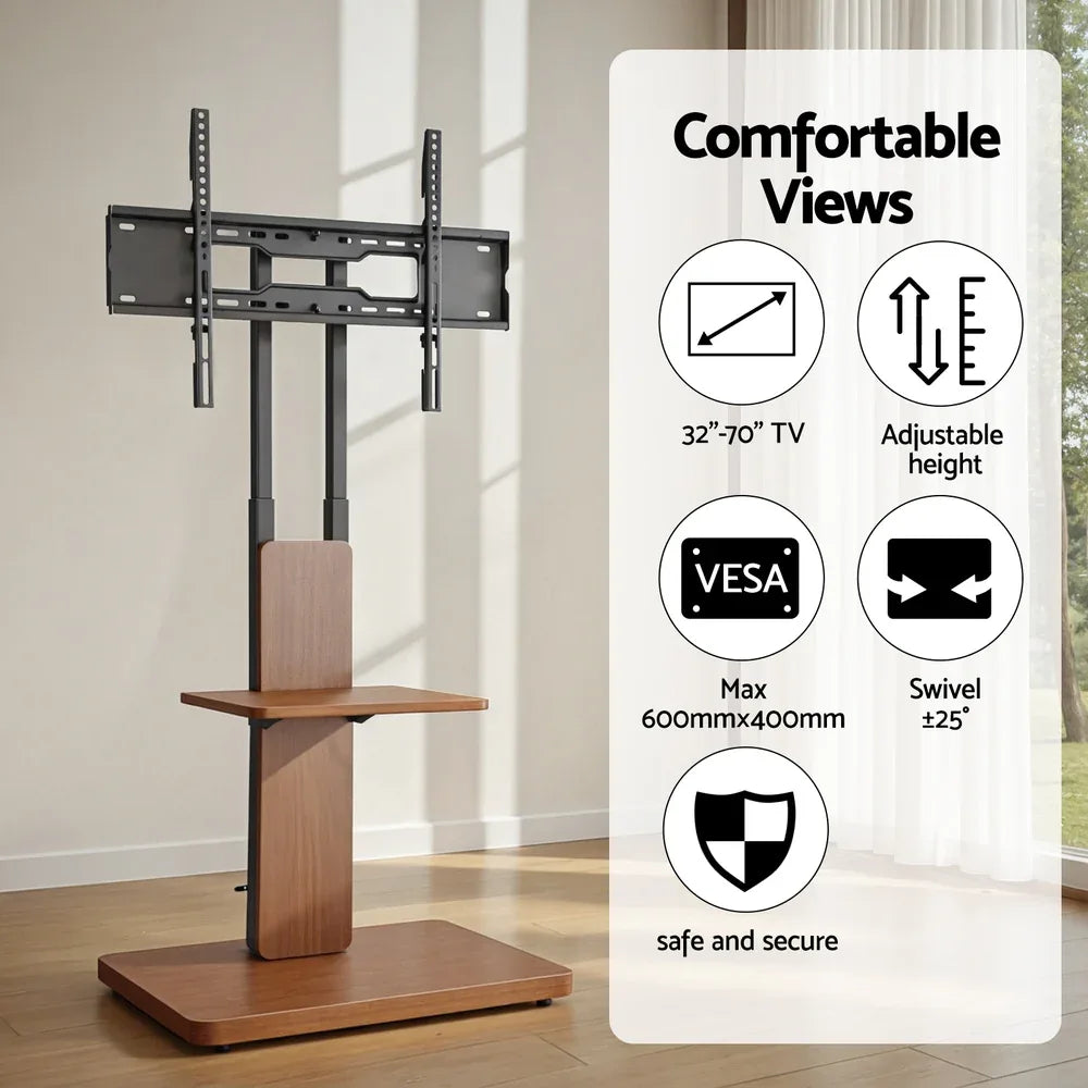Artiss TV Stand 32-70" Wooden Tray Swivel Height Adjustable - Mekamart Australia