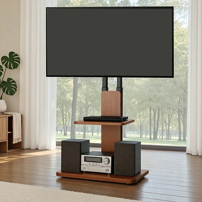 Artiss TV Stand 32-70" Wooden Tray Swivel Height Adjustable - Mekamart Australia
