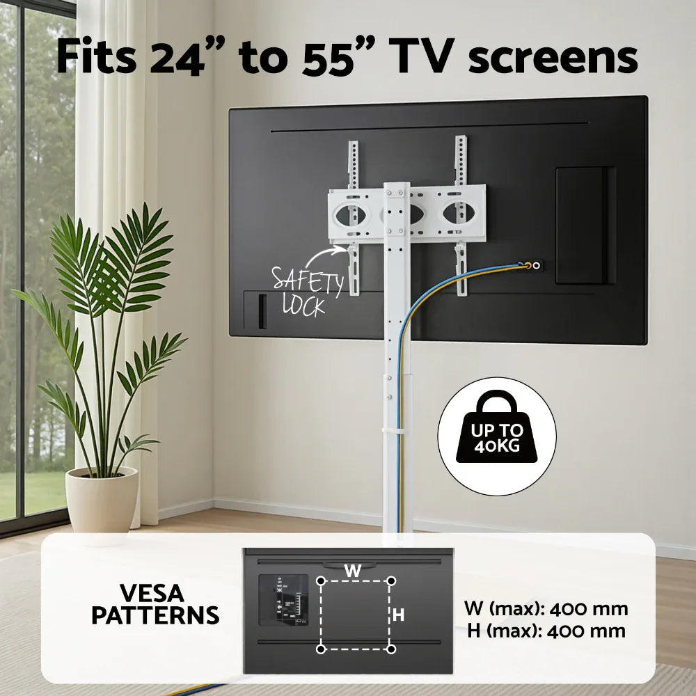 Artiss TV Stand 24-55" Swivel Height Adjustable Floor Mount for TVs - Mekamart Australia