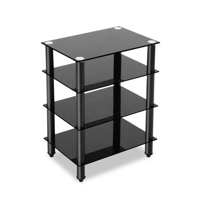 Artiss TV Stand 4 Tiers Storage Shelf Rack Tempered Glass Entertainment Unit - Mekamart Australia