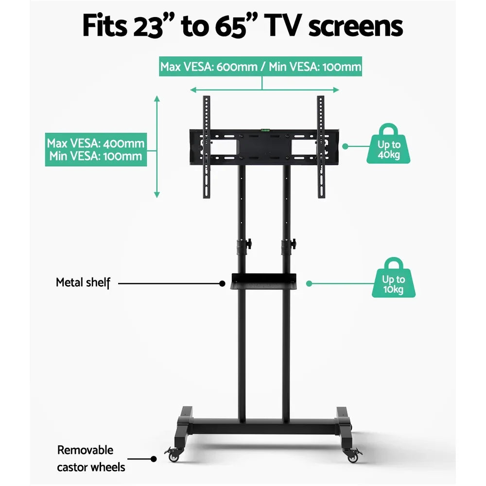 Artiss Mobile TV Stand for 23"-65" TVs Mount Bracket Portable Solid Trolley Cart - Mekamart Australia