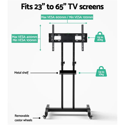 Artiss Mobile TV Stand for 23"-65" TVs Mount Bracket Portable Solid Trolley Cart - Mekamart Australia