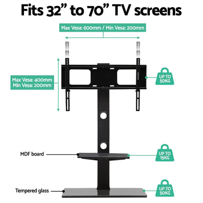Artiss TV Stand Mount Bracket for 32"-70" LED LCD 2 Tiers Storage Floor Shelf - Mekamart Australia