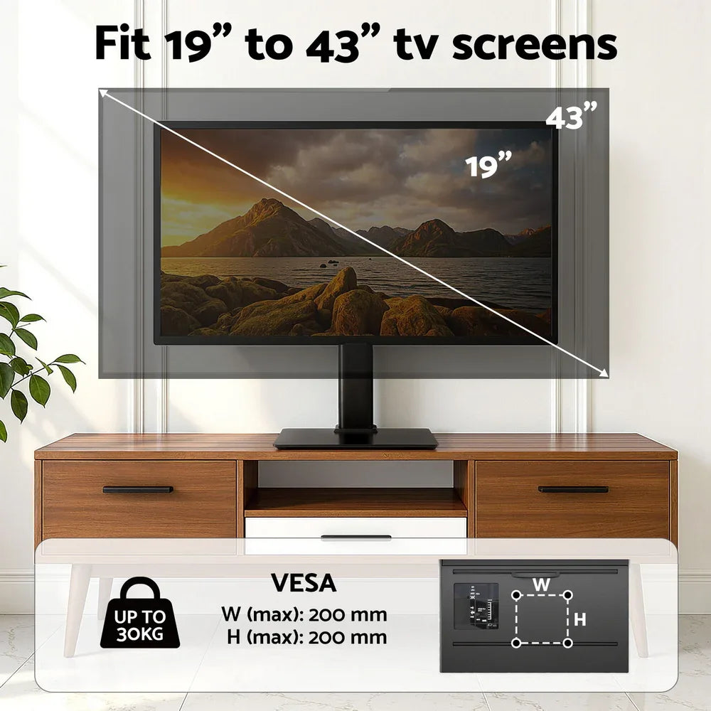 Artiss TV Stand Bracket for 19 - 43 inch TVs Table Top Desktop Universal Swivel - Mekamart Australia