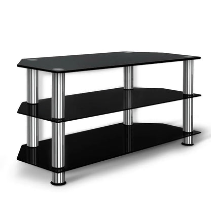 Artiss TV Stand 3 Tiers Storage Shelf Rack Tempered Glass Entertainment Unit - Mekamart Australia