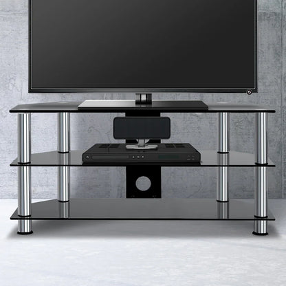 Artiss TV Stand 3 Tiers Storage Shelf Rack Tempered Glass Entertainment Unit - Mekamart Australia