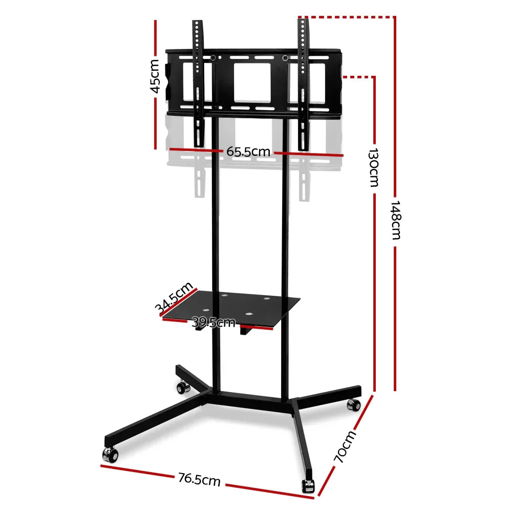 Artiss Mobile TV Stand for 32"-65" TVs Mount Bracket Portable Shelf Trolley Cart - Mekamart Australia