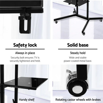 Artiss Mobile TV Stand for 32"-65" TVs Mount Bracket Portable Shelf Trolley Cart - Mekamart Australia