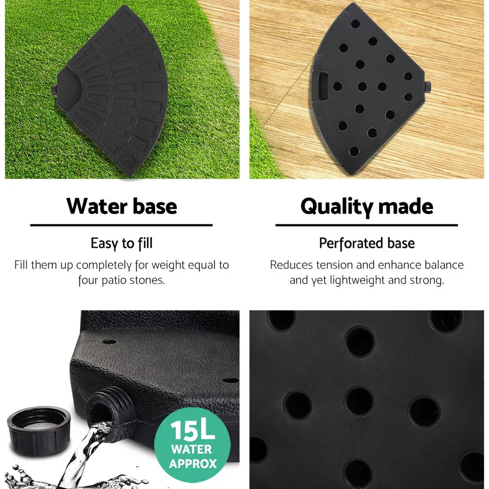 Instahut 3m Outdoor Umbrella w/Base Cantilever Beach Garden Patio Black - Mekamart Australia